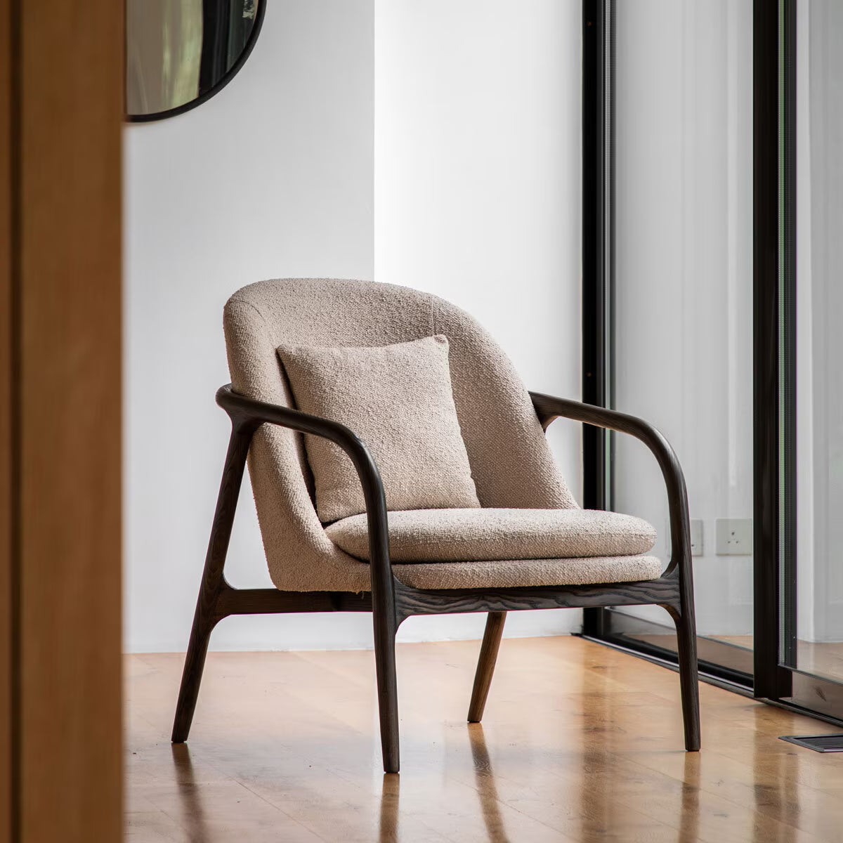 Alegra Taupe Fabric Armchair