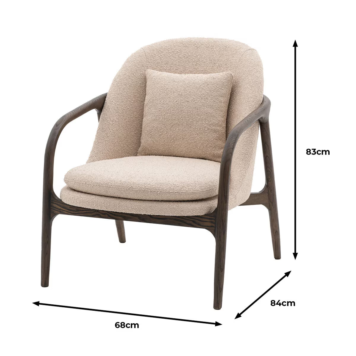 Alegra Taupe Fabric Armchair