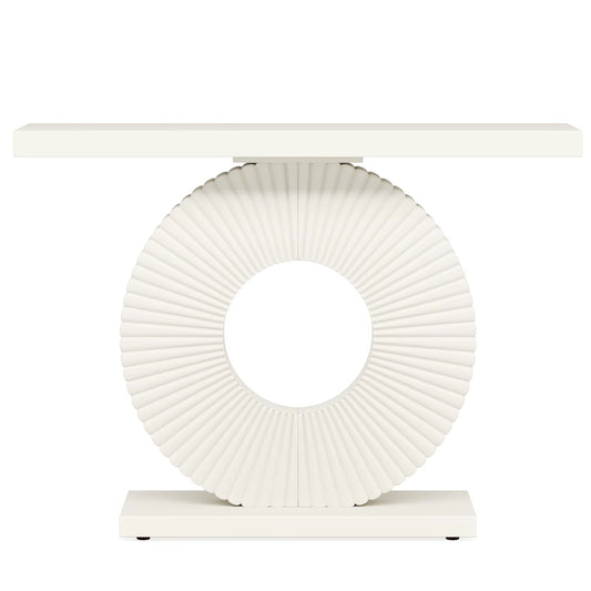 Modern Console Table with Geometric Base, 40 Inch Wood Entryway Table Sofa Table Narrow Long Table